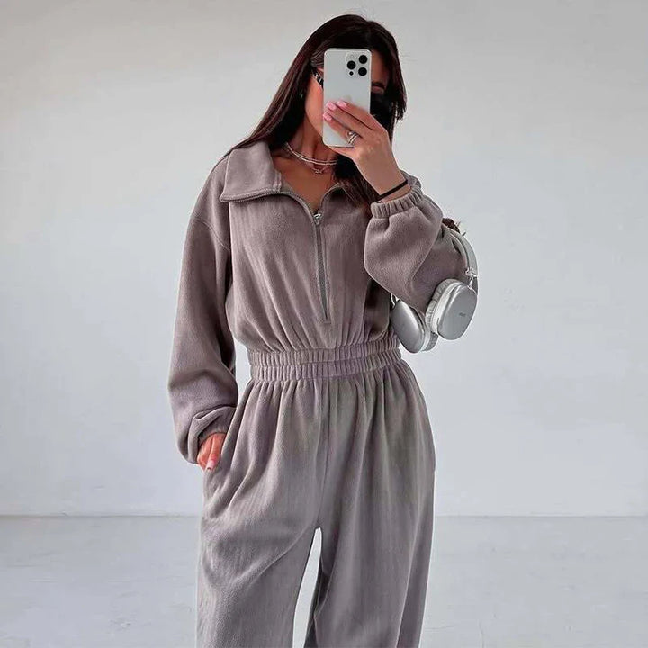 Winter Jumpsuit with Front Zipper - Frances
