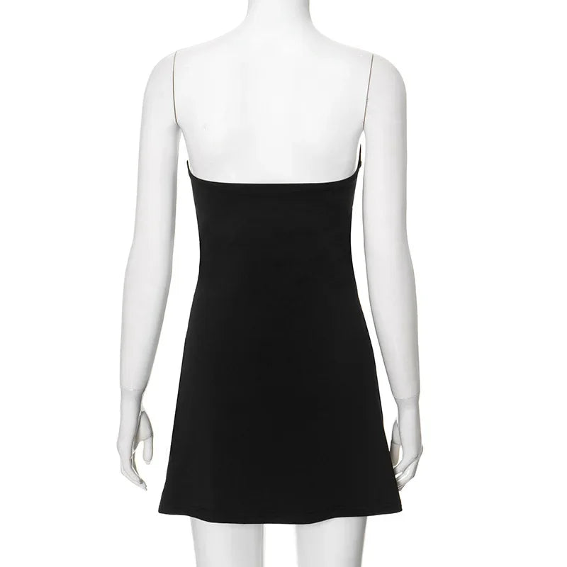 Strapless Mini Dress with Gold Shell Decoration - Shonit