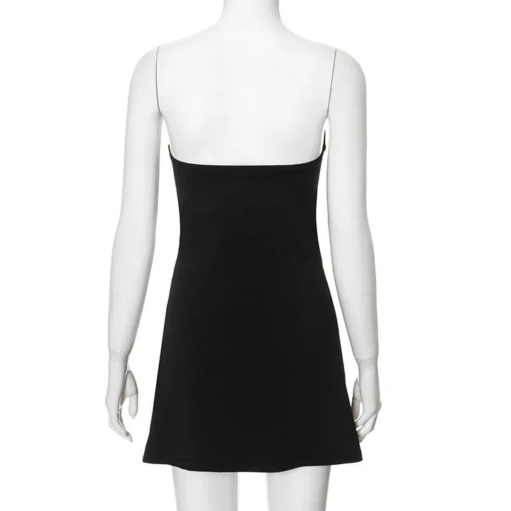 Strapless Mini Dress with Gold Shell Decoration - Shonit