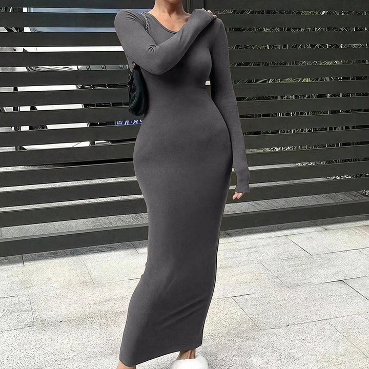 Basic Fitted Knit Maxi Dress - Vanessa