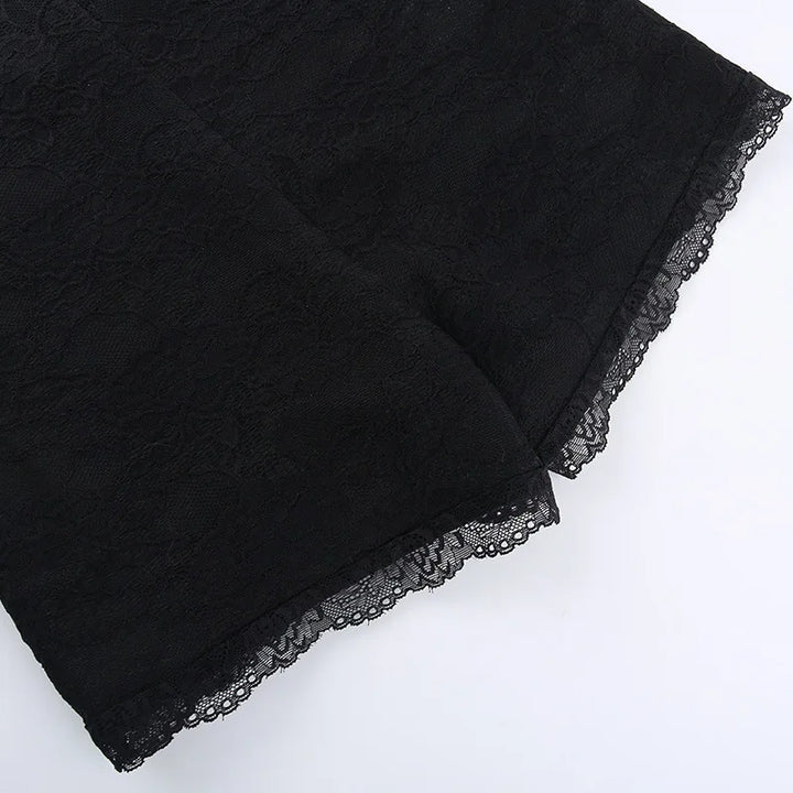 Strapless short pants jumpsuit with lace corset detail - Alex