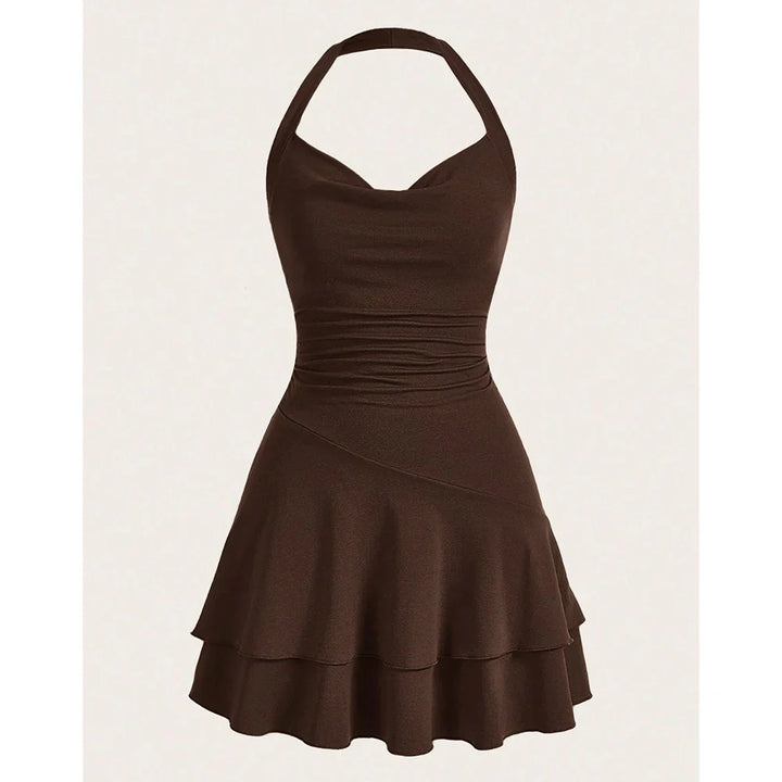 Tiered Ruffle Mini Dress with Open Back - Ashly