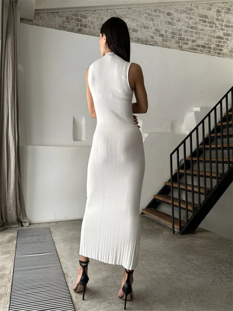 Maxi Dress with Low Turtleneck - Andriana