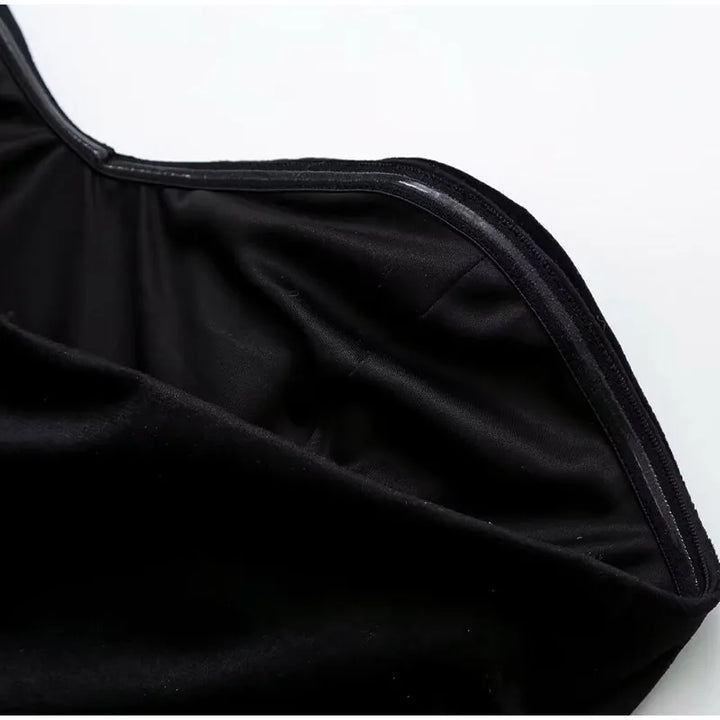 Strapless Velvet Mini Dress with Pleated Skirt Design - Evie