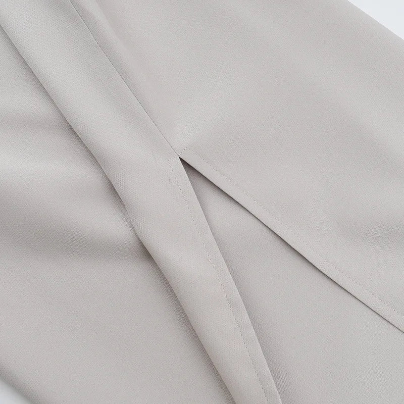 Midi Shaping Dress with Bead Detail and Slit Design - Barbara