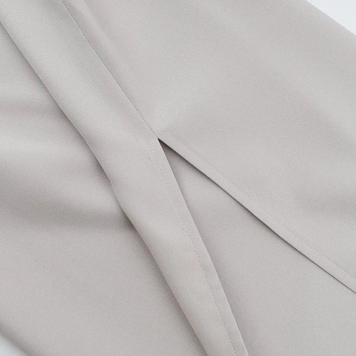 Midi Shaping Dress with Bead Detail and Slit Design - Barbara