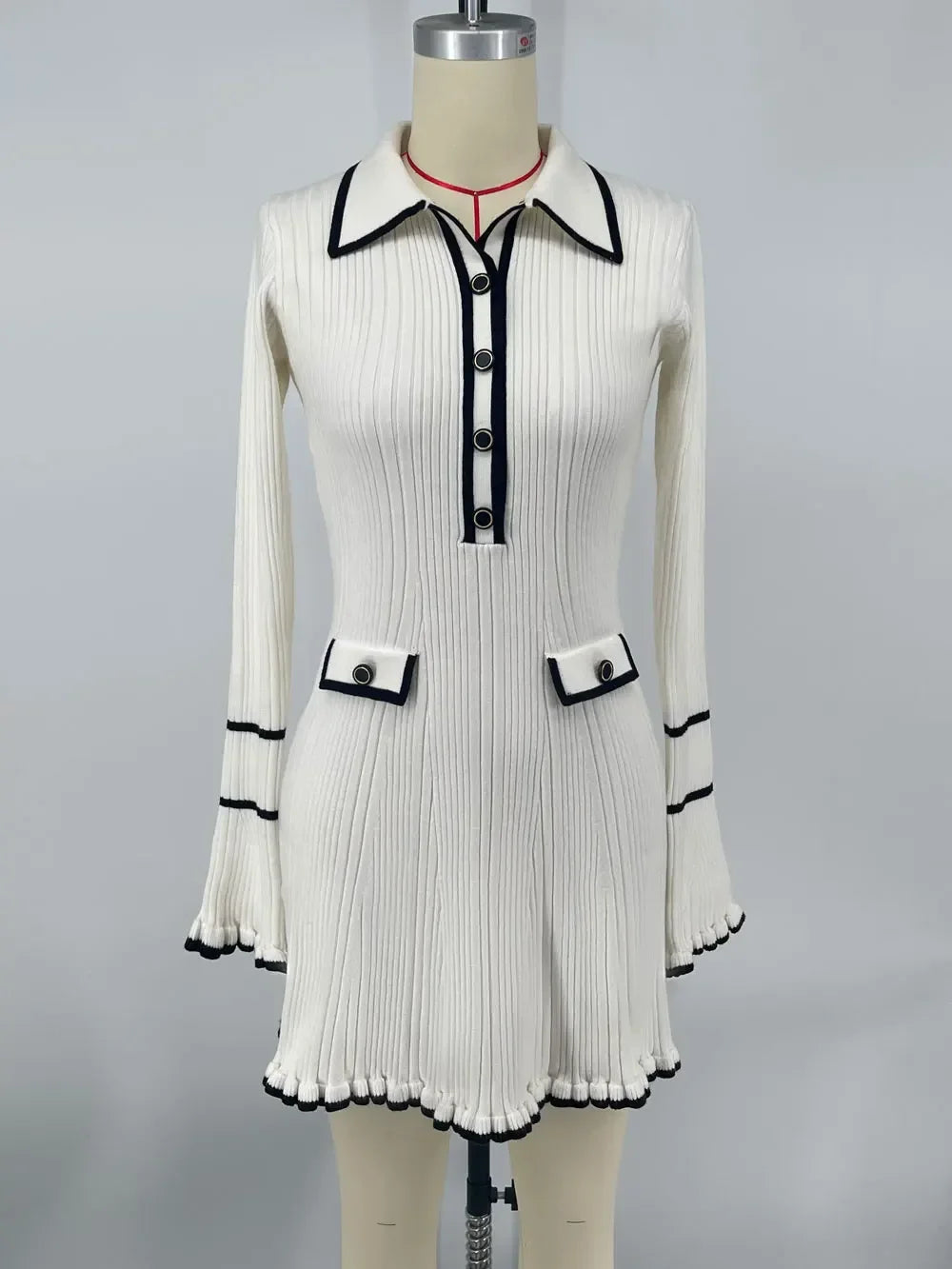 Knitted Maxi/Mini Dress with European Design - Marceline