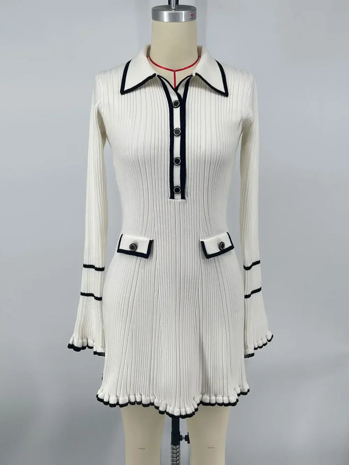 Knitted Maxi/Mini Dress with European Design - Marceline