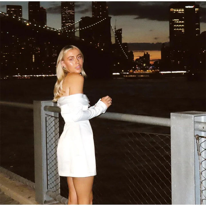 A-Line Mini Dress with Bare Shoulders - Miranda