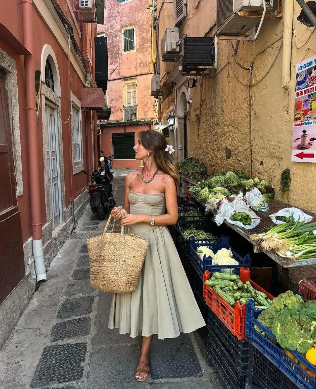 Vintage midi dress in country style - Mali