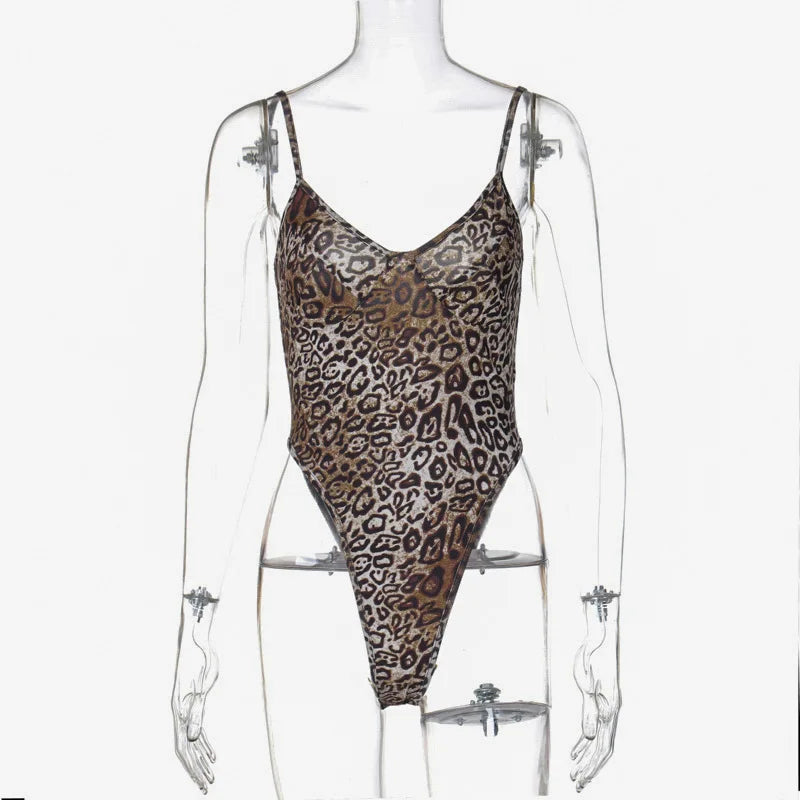 Leopard Print Tank Bodysuit - Tay