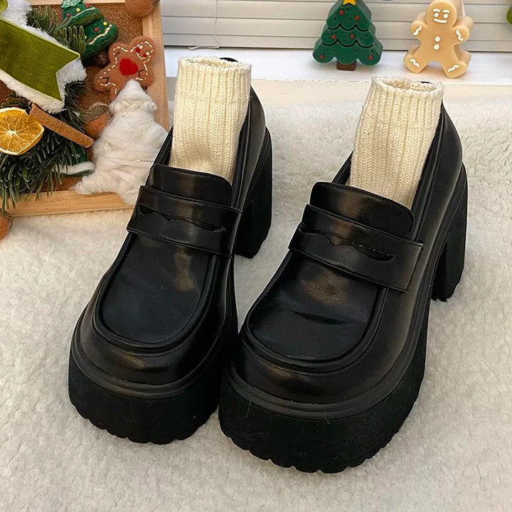 Platform Heel Loafers - Nelly