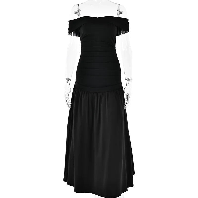 Maxi off-shoulder dress - Tehila