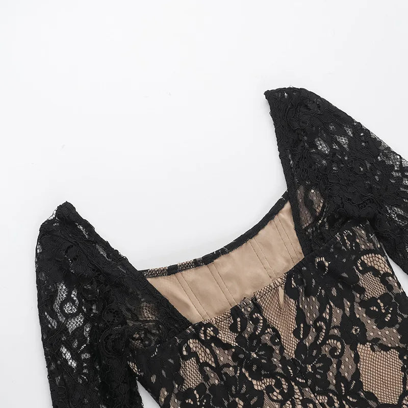 Lace mini dress with corset design - Ella Lee