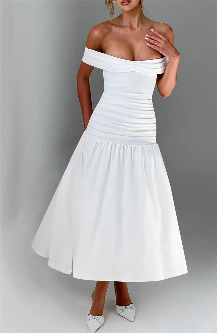 Maxi off-shoulder dress - Tehila
