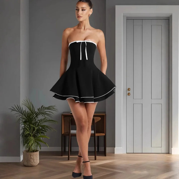 A-line Strapless Ruffled Mini Dress - Jolie
