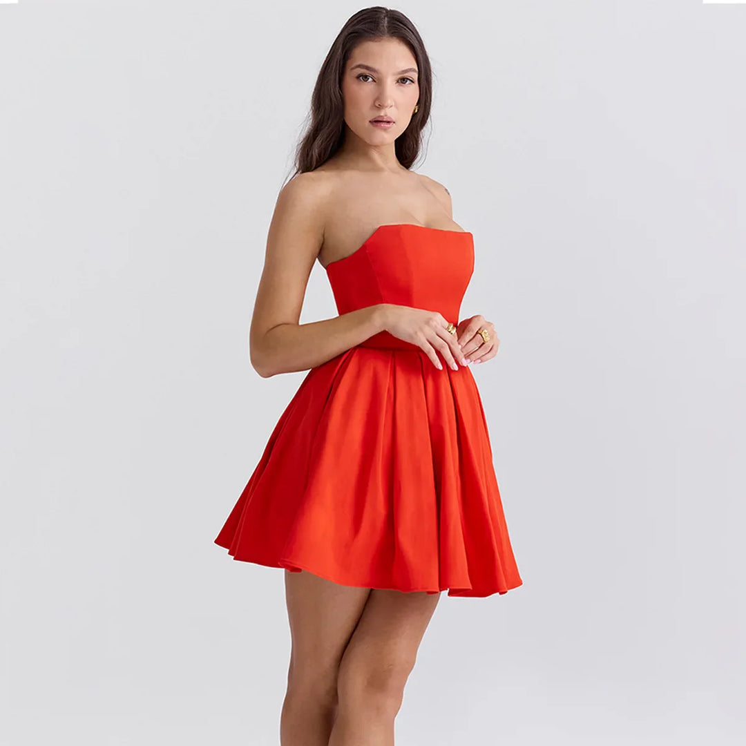 Strapless A-Line Mini Dress - Carla