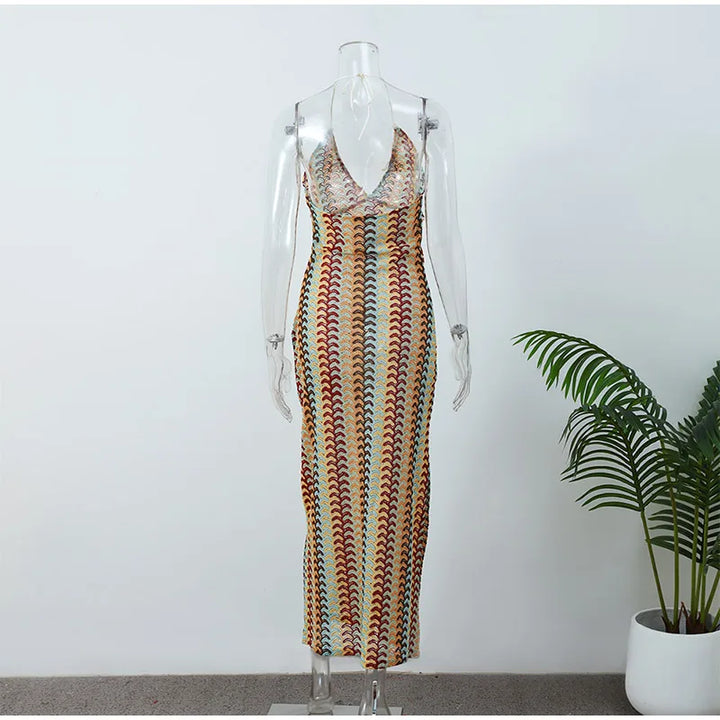 Colorful Knitted Maxi Dress - Nayeli