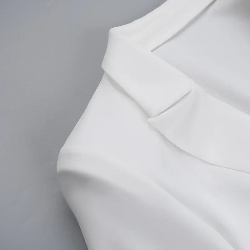 Tailored mini dress with deep V neckline - Hailey