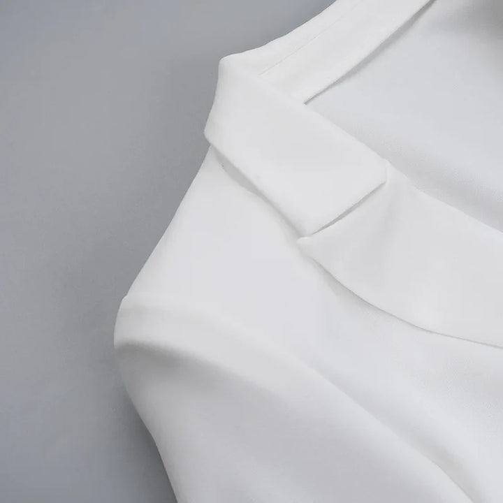 Tailored mini dress with deep V neckline - Hailey