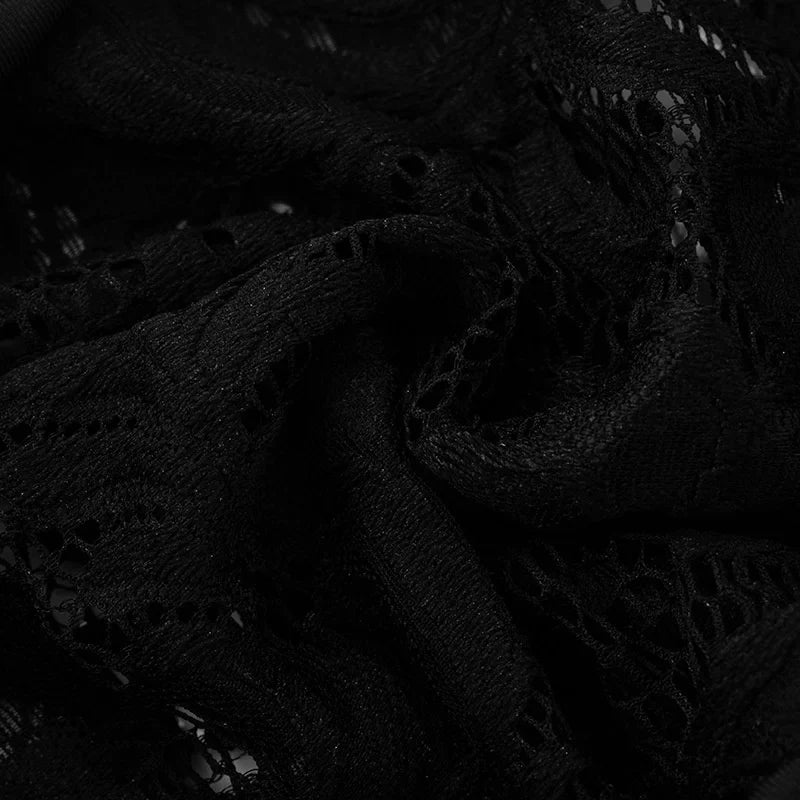 Lace mini dress decorated with trailing tie - Karin