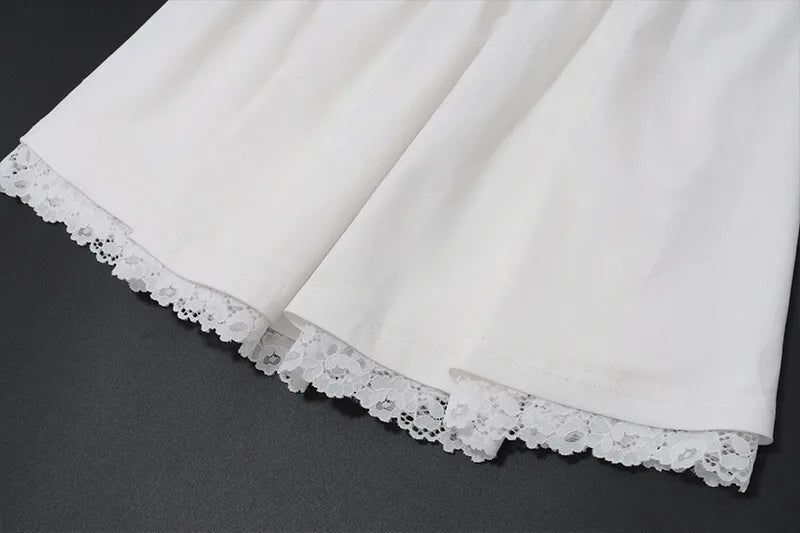 Rustic off-shoulder mini dress with lace decoration - Lali
