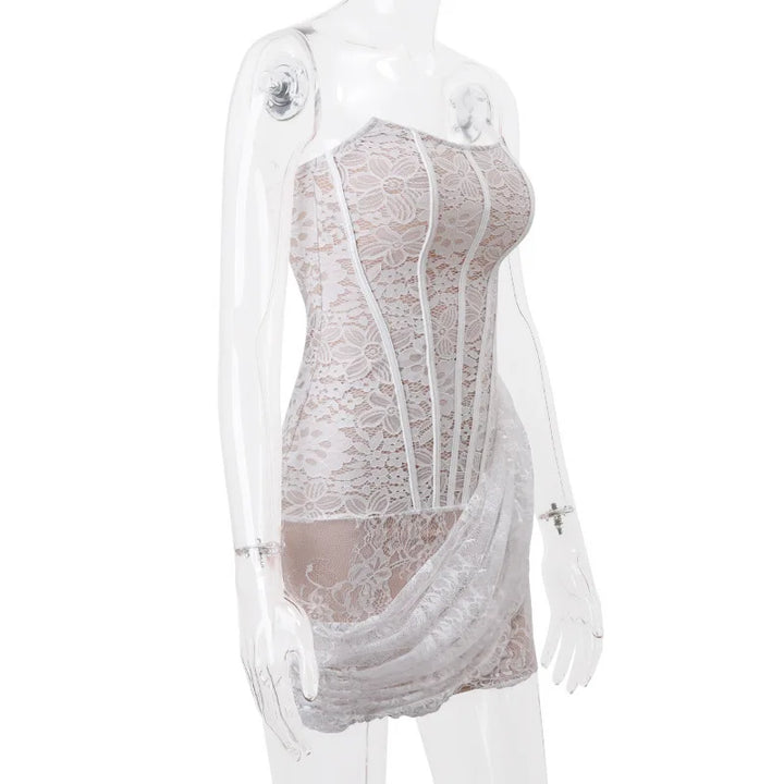 Strapless Lace Mini Dress - Orina