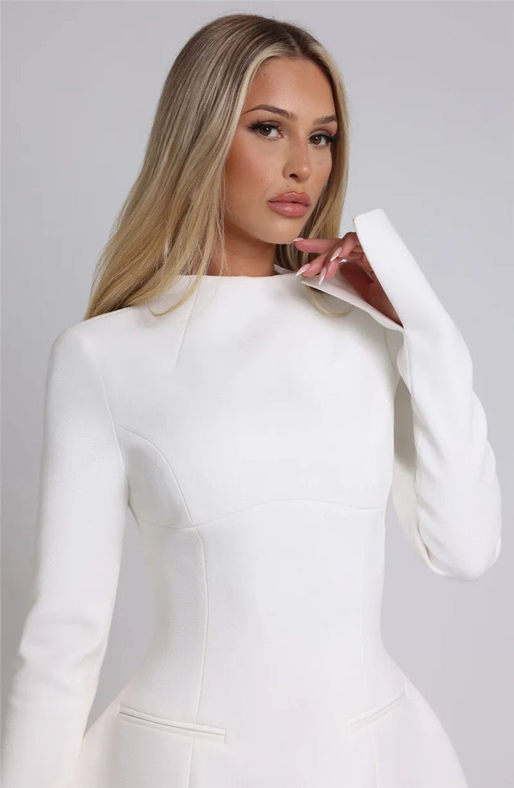 A-line mini dress with pocket decoration - Lady
