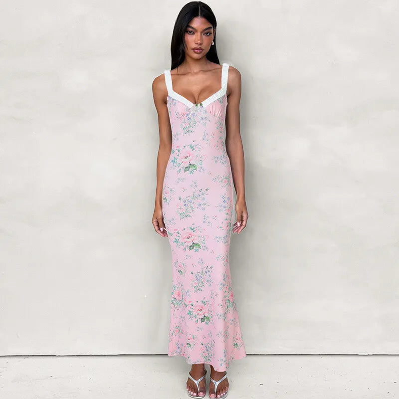 Floral Maxi Dress with Bow Detail - Cleo