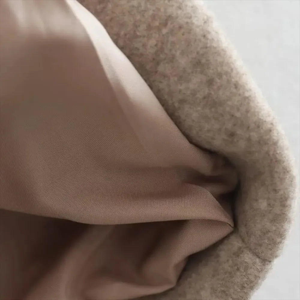 Long Tailored Wool Coat with Button Details - Paris