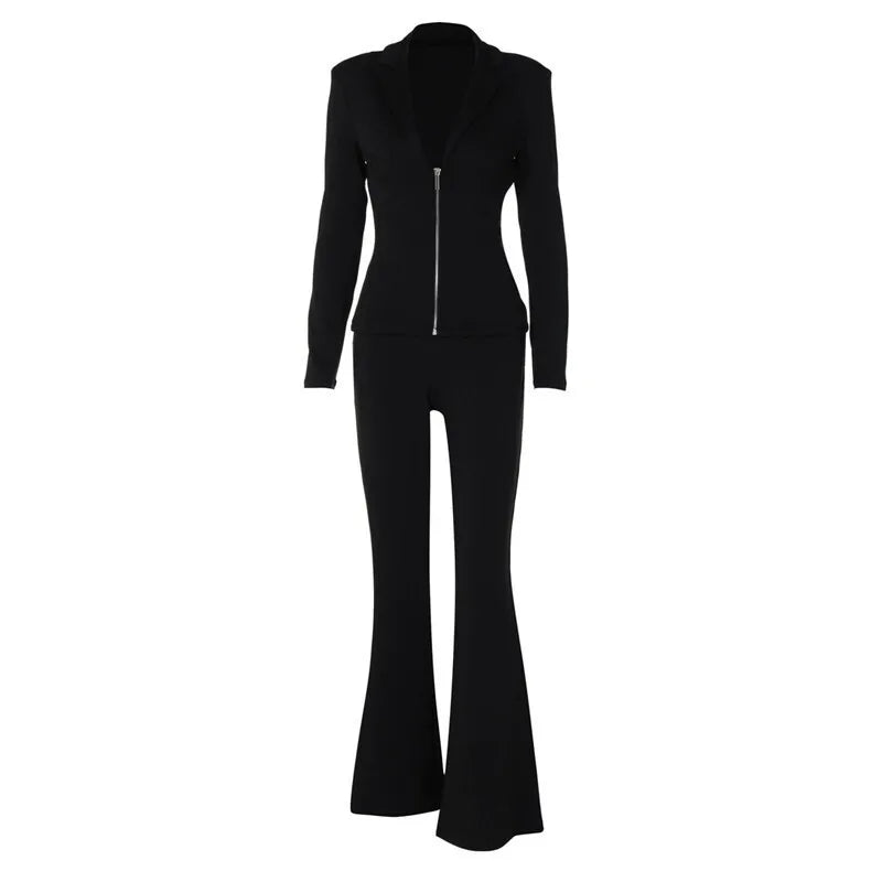 Elegant two-piece suit with zipper closure - Lorraine