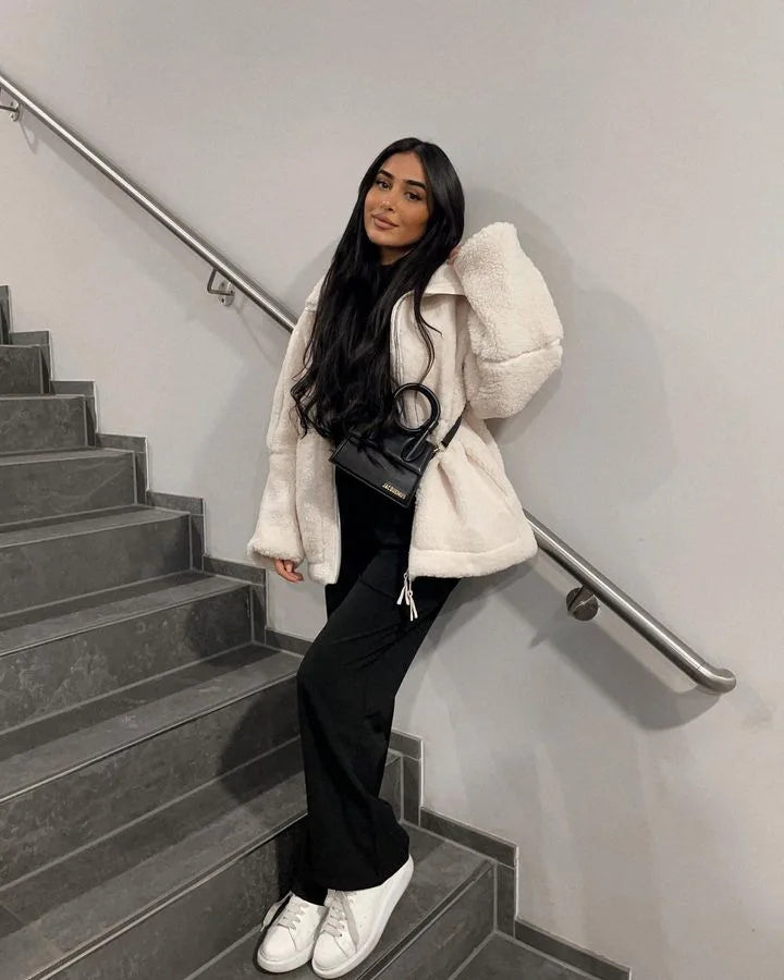 Furry Wool Jacket - Snow