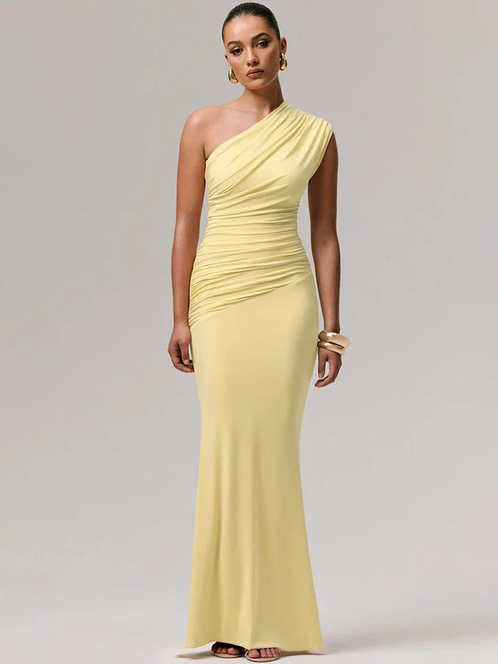 Elegant one-shoulder maxi dress - Jeska