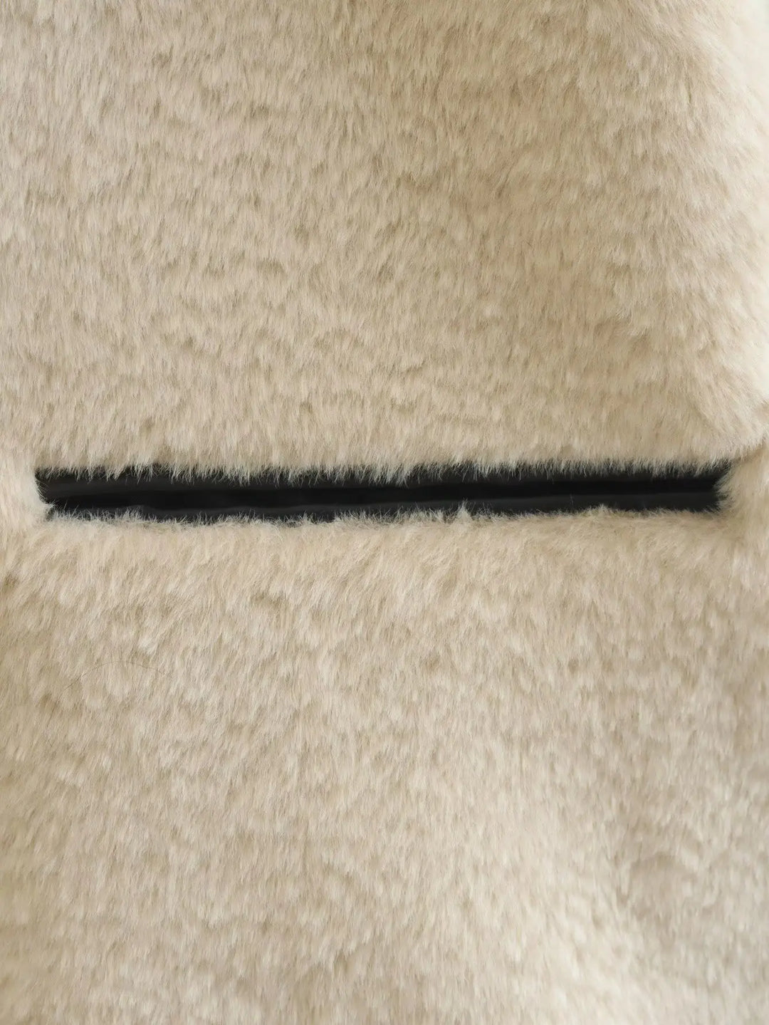 Wool Coat with Fur and Button Closure in Vintage Design - Yan