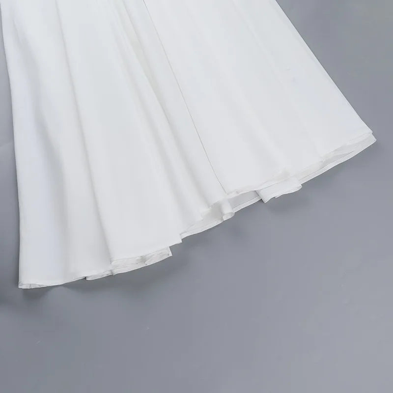 A-line midi dress with open back and neck tie - Angie