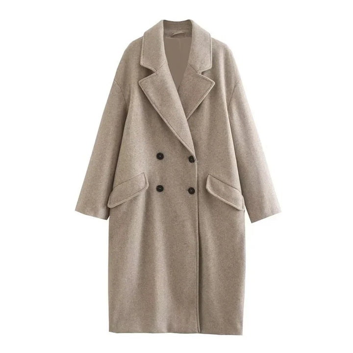 Long Tailored Wool Coat with Button Details - Paris