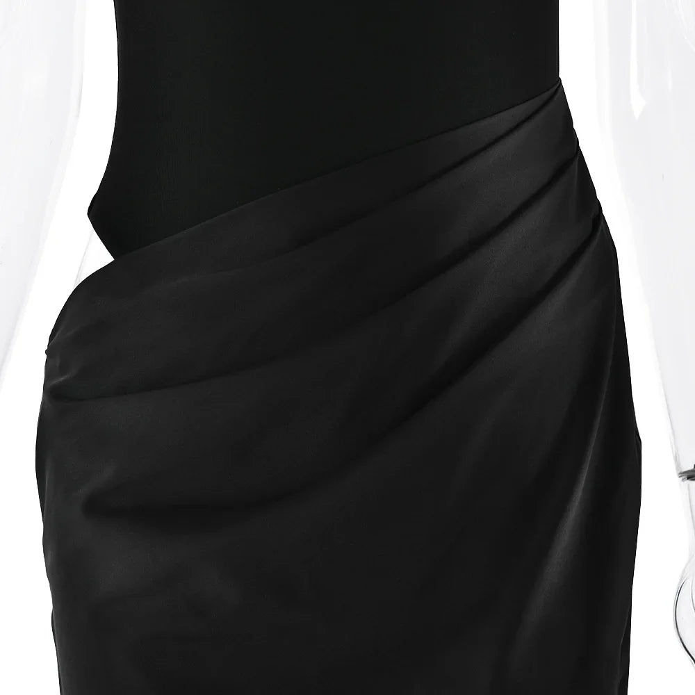 Maxi Dress with Fitted Bodysuit and Satin Skirt - Maris