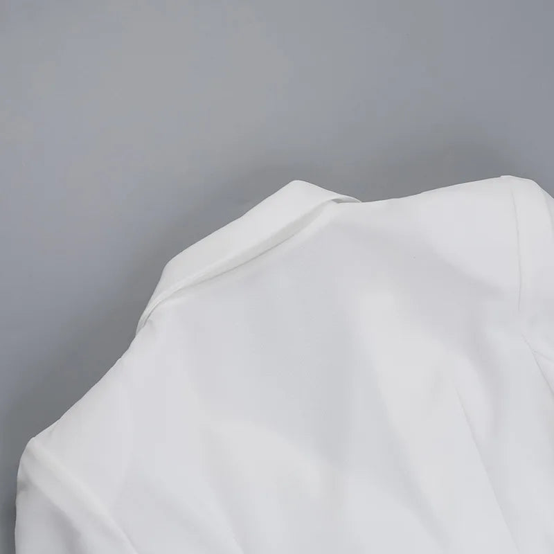 Tailored mini dress with deep V neckline - Hailey