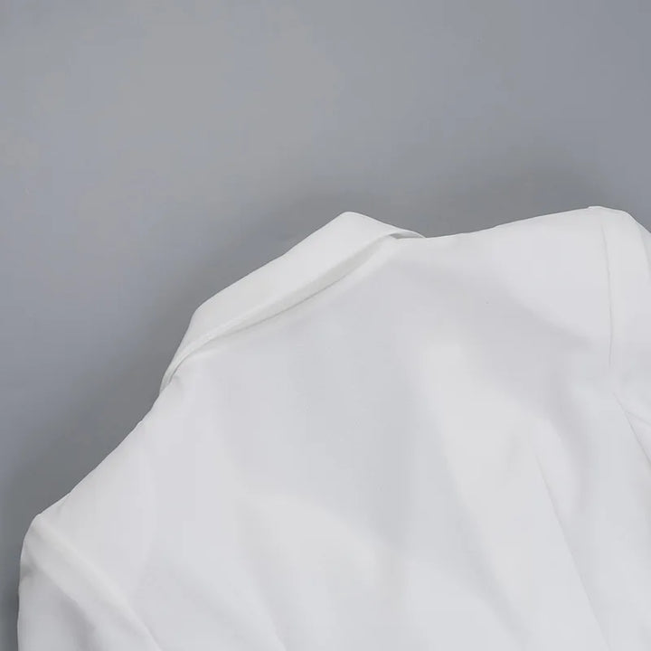 Tailored mini dress with deep V neckline - Hailey
