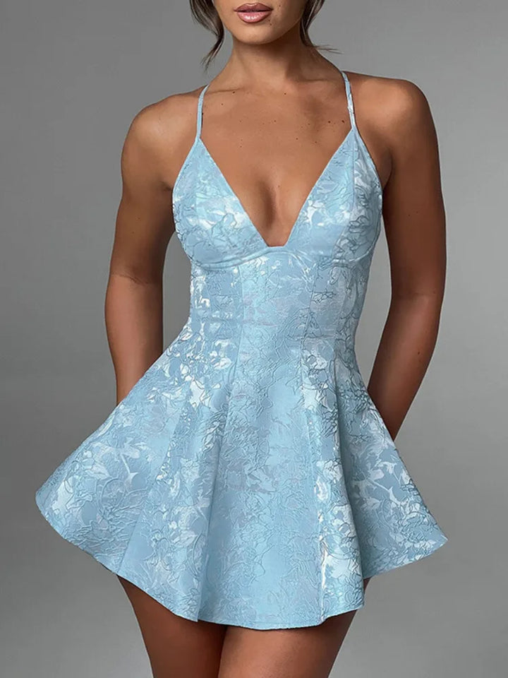 Mini Dress with Floral Embroidery - Dafni