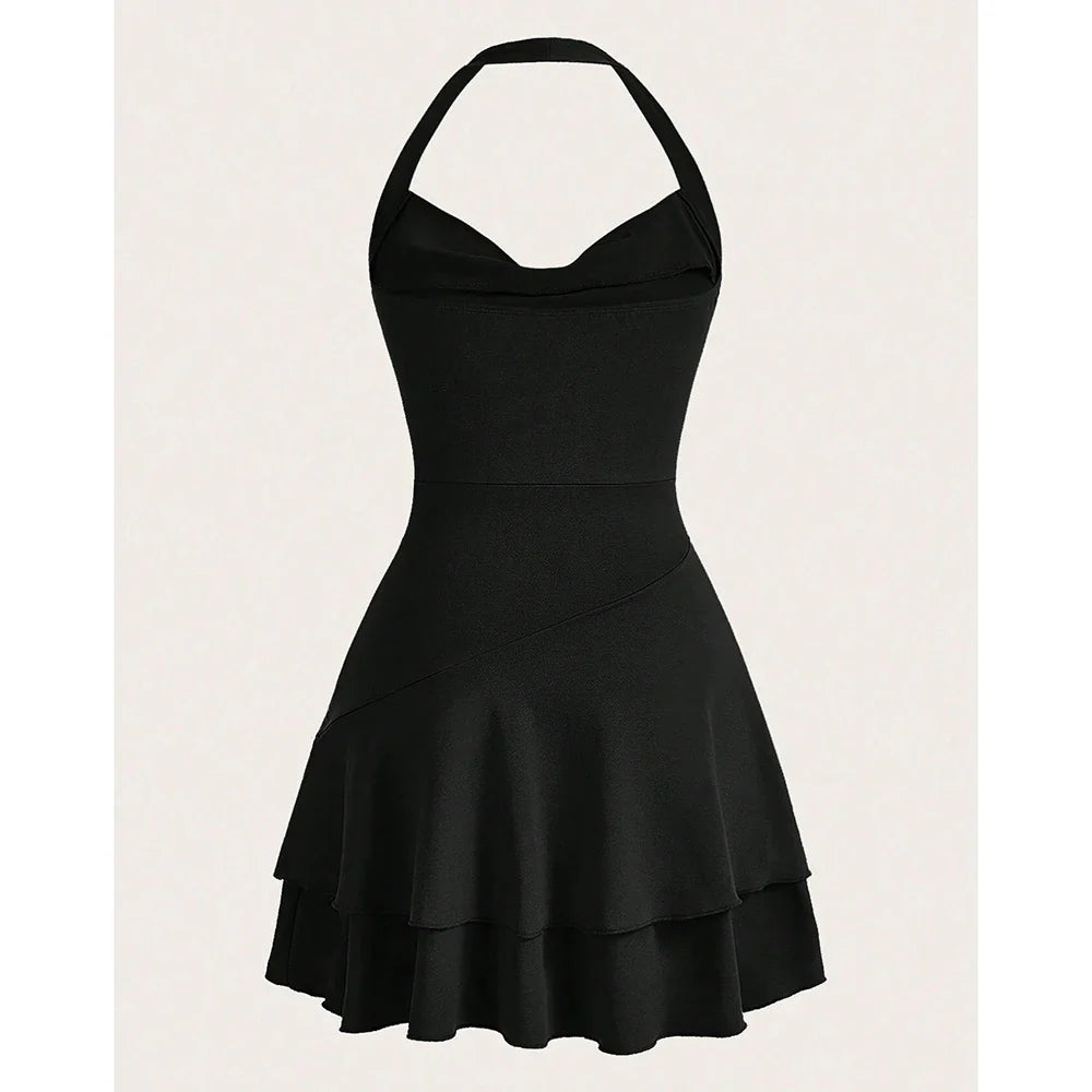 Tiered Ruffle Mini Dress with Open Back - Ashly