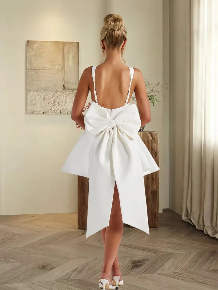 A-Line Mini Dress with Bow Detail - Emma