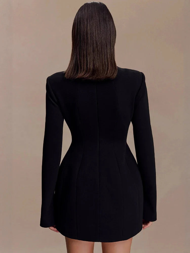Tailored mini dress with openings and buckles design - DANI