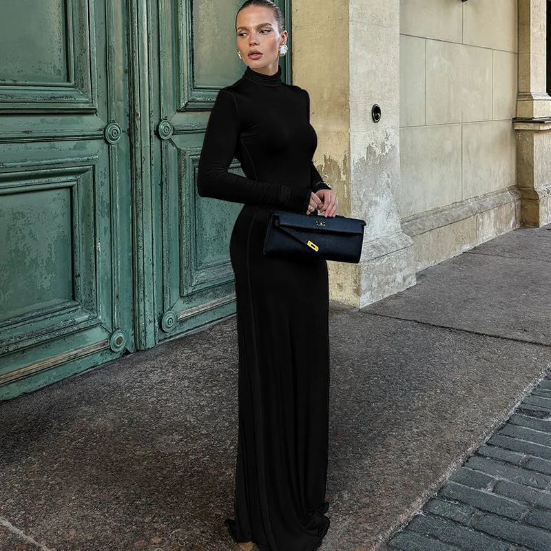 Modest Maxi Dress with Turtleneck - CALA