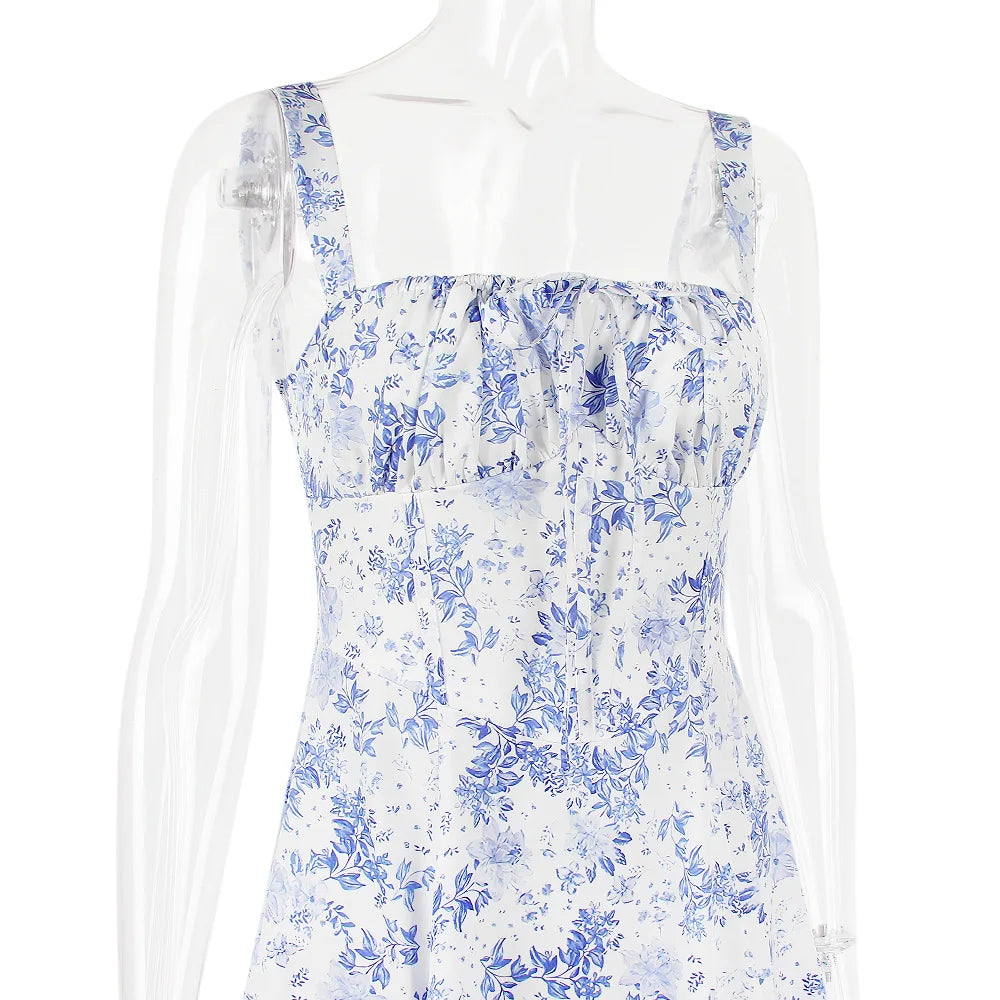 Summer Midi Dress with Rustic Design and Slit Decoration - Angelica