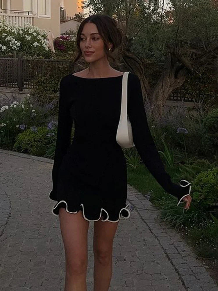 Mini/maxi/strapless knitted dress decorated with waves - RONNIE