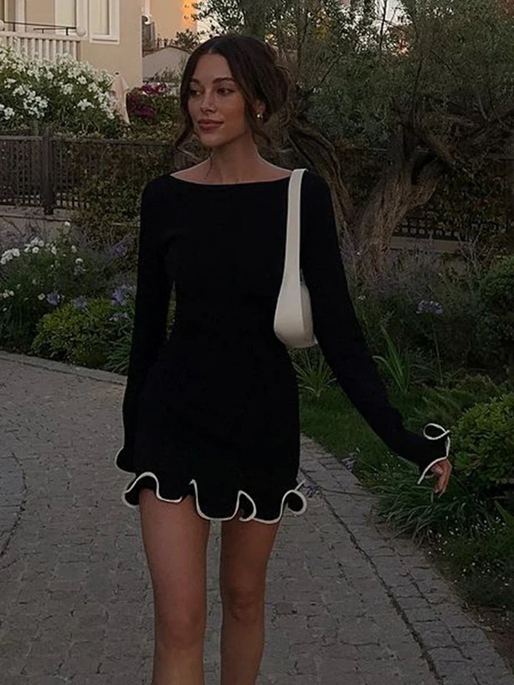 Mini/maxi/strapless knitted dress decorated with waves - RONNIE