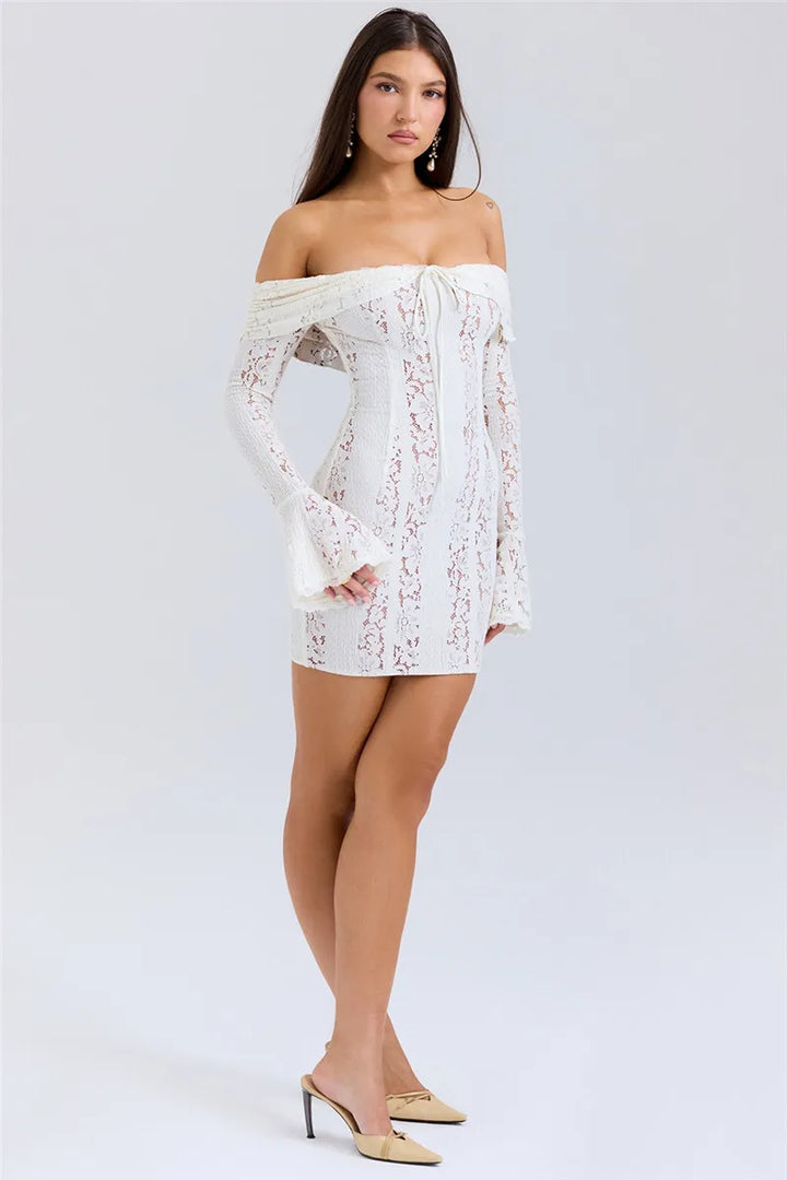 Off-Shoulder Lace Mini Dress - Maria