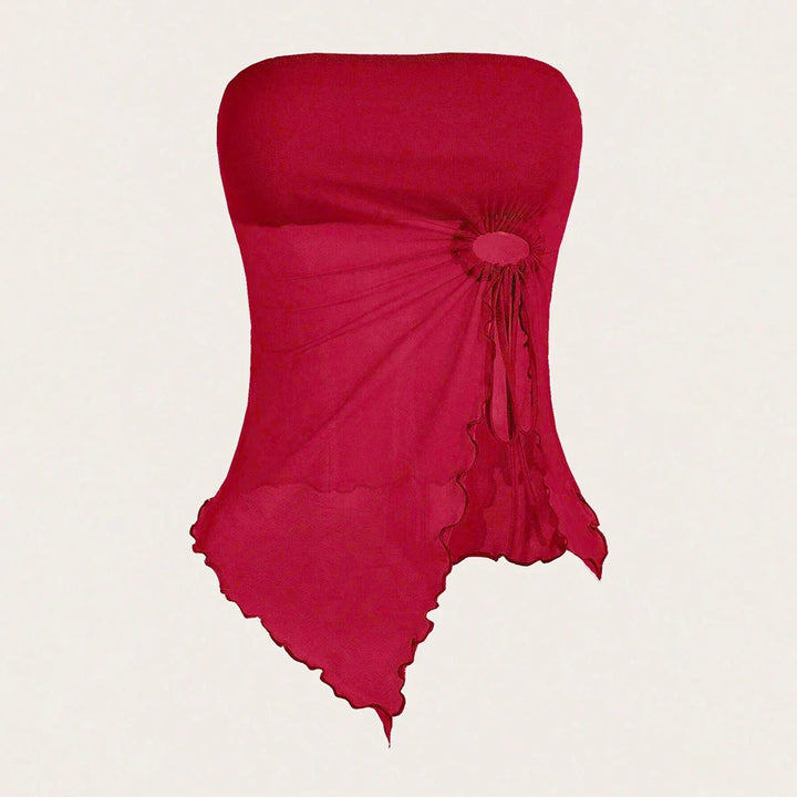 Strapless Mesh Top with Hoop Detail - Tate