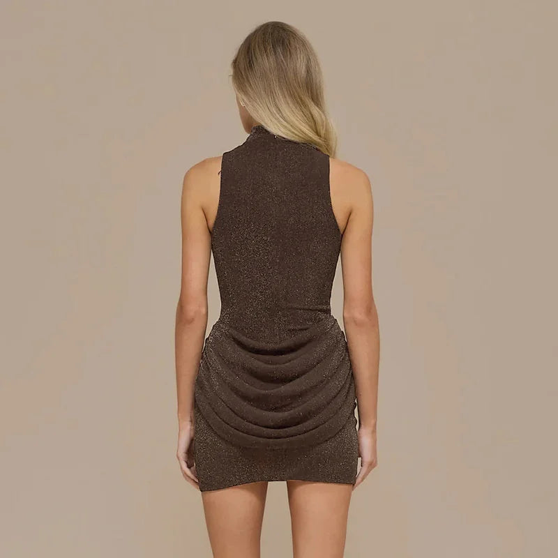 Mini sequin dress with pleated design - SHAYA